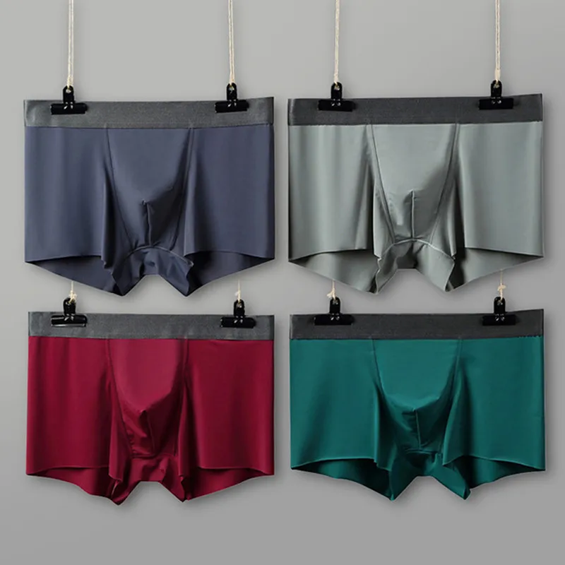 

Summer Male Underwear Transparent Seamless Boxer Man Sexy Gay Ice Silk Boxers Men's Underwear Intimate Lingerie For Men