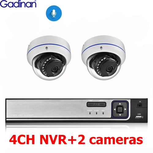 Gadinan 8CH 5MP NVR 3MP Camera CCTV Security Kit System POE Audio Record Dome Outdoor IP Camera P2P Video Surveillance Set indoor home security cameras Surveillance Items