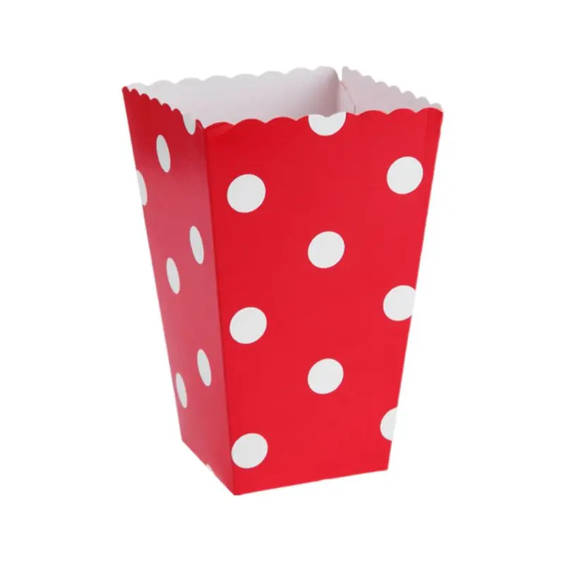 12 шт./упак. красного цвета в полоску, бумажные коробки для попкорна попкорн мешочки для конфет от китайского производителя Еда украшения на свадьбу на день рождения вечерние поставки - Цвет: As Picture
