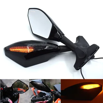

Black Motorcycle Front Back LED Turn Signal Integrated Mirrors For Kawasaki Ninja 250R 2008-2011 Ninja 650R 2009-2011