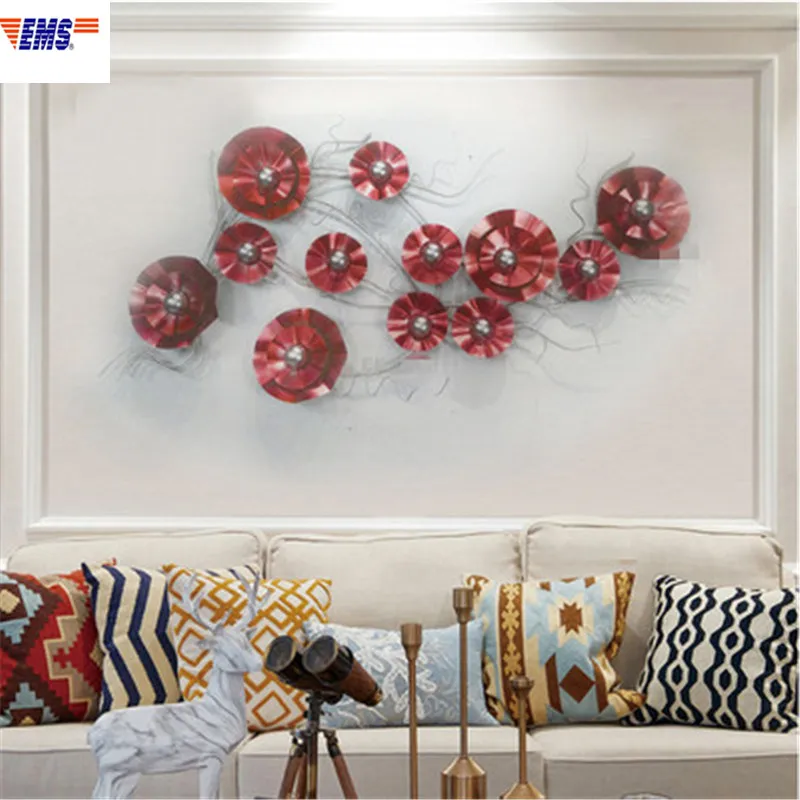

Nordic Modern Luxurious Metal Wall Accessories Simulation Lotus leaf Stereoscopic Iron Art Living Room Wall Hangings x2873