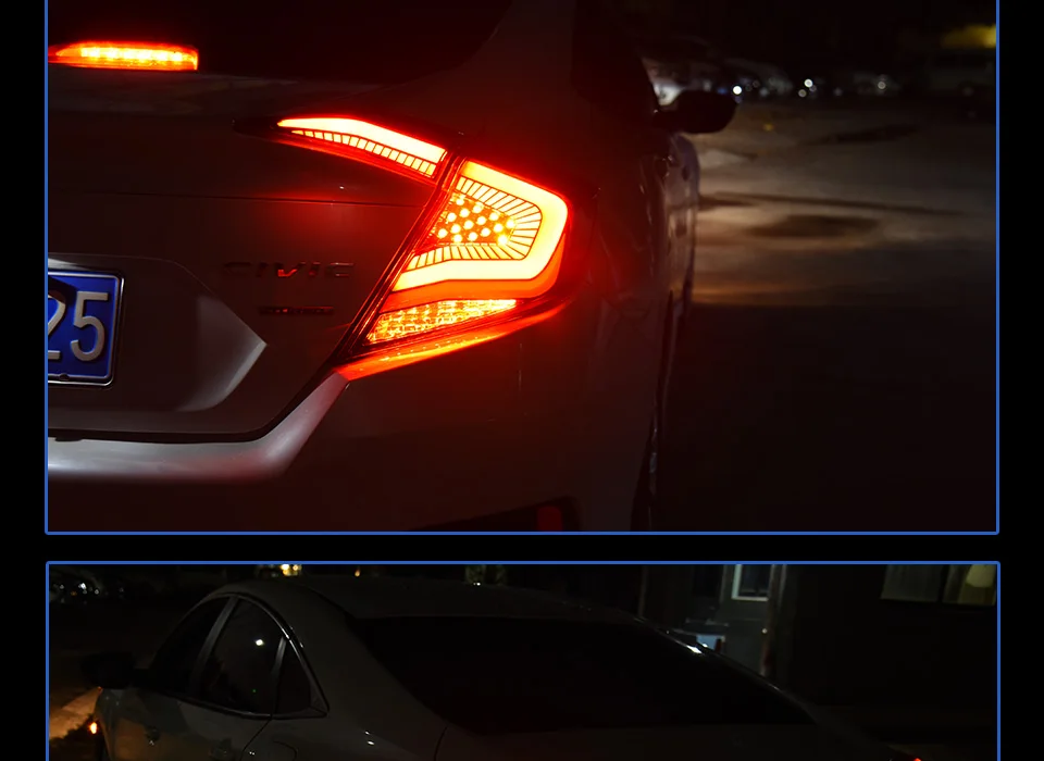 Автомобильный стильный задний фонарь для Civic задний светильник s- Civic светодиодный задний светильник динамический сигнал светодиодный DRL Стоп задний фонарь аксессуары