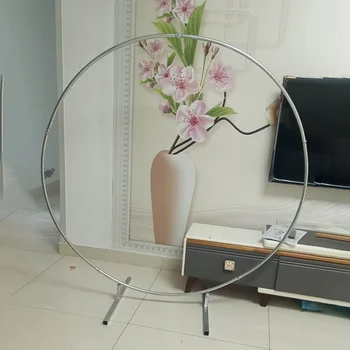 

2M Wrought Iron Wedding Mariage Round Backdrop Arch Stand Birthday Party DIY Decoration Stage Circle Arch Outdoor Backdrop Frame