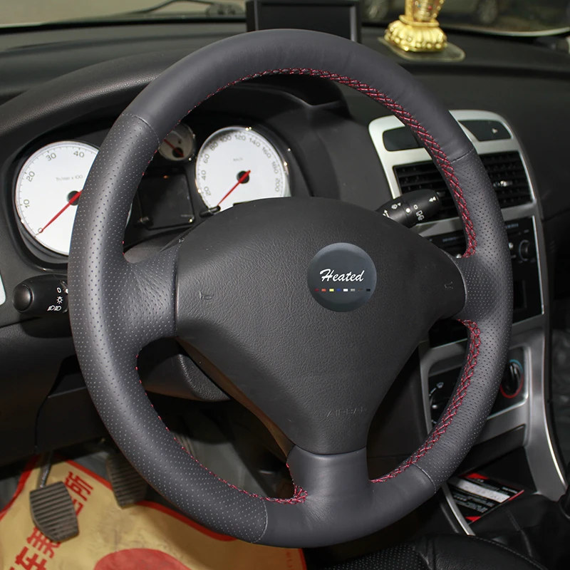 Чехол на руль из микрофибры с подогревом чехол для Peugeot 307|wheel steering cover|steering coverwheel |