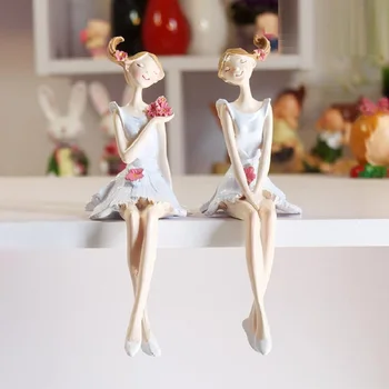 

Beautiful Hanging Feet Dolls By Sculpture Angel Garden Statue Resin Art&Craft Home Decor Birthday Gift 2pcs/set L3230