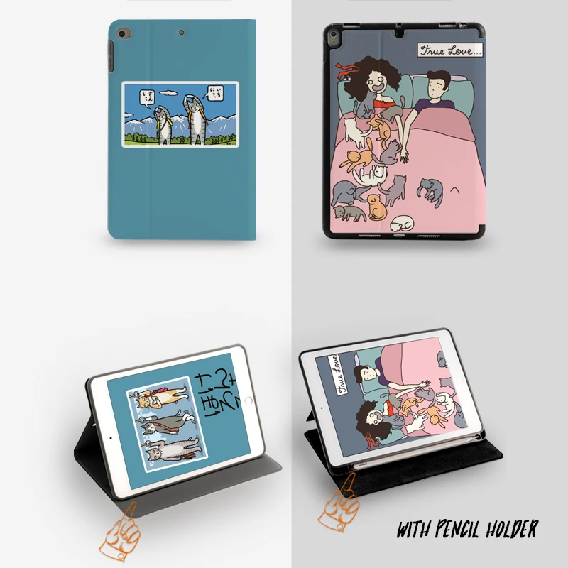 Японский Metro cat откидной Чехол для ipad Air 3 9,7 10,2 10,5 11 12,9 чехол для планшета с карандашом для ipad 9,7 7