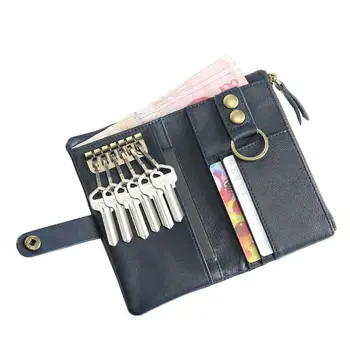 

Men's Leather Wallet Bifold ID Card Holder Long Clutch Billfold Purse Car Key Bag