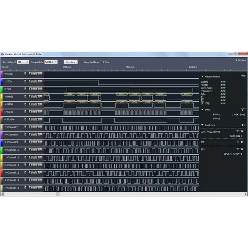 GTBL Jiankun La5016 ПК Usb логический анализатор 500 м Максимальная частота дискретизации 16Ch 5B образцы английское программное обеспечение