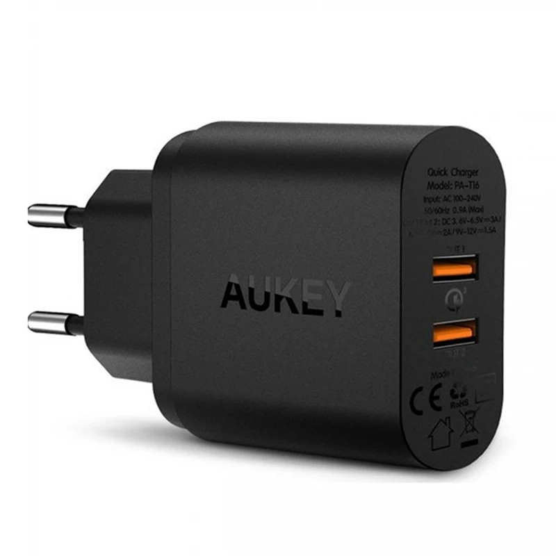 AUKEY PA-T16 MAX 36W PD Fast Charger Adapter 2 Ports Output Type C Quick  Charging QC3.0 for iPhone USB C European Standard - AliExpress
