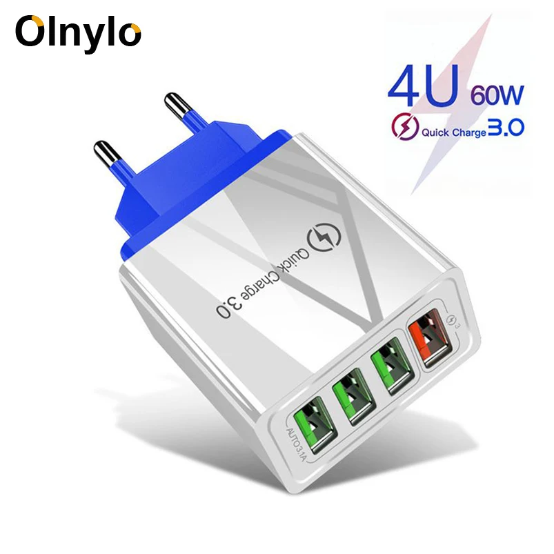 

Quick Charger 3.0 EU USB Charger for Samsung A50 A30 iPhone 11 Pro Huawei Mate 30 Pro Tablet QC 2.0 Fast Wall Charger Adapter