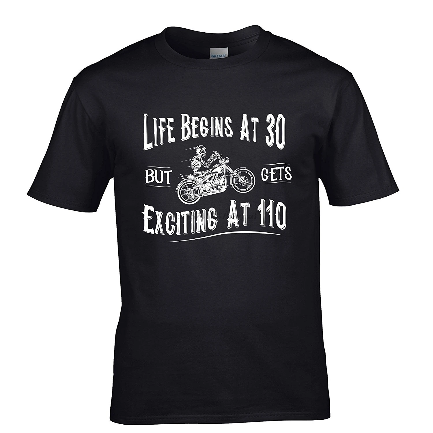 

Life Begins At 30 Motorbike Mens T-Shirt Cool Funny Gift Present For Men