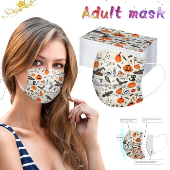 

Fast Delivery Máscara Adult mask Halloween and Christmas masks Bandage Disposable Face Mask 3Ply Ear Loop Print Mouth Masks