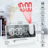 LED Digital Alarm Clock Watch Table Electronic Desktop Clocks USB Wake Up FM Radio Projector Bedroom Snooze Function Alarm 5