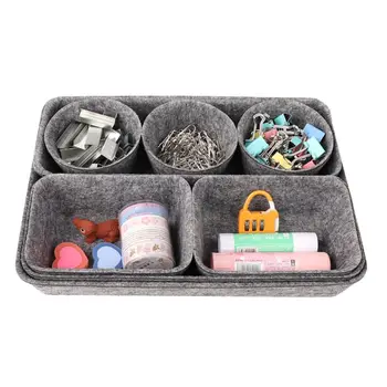 

8 In 1 Felt Office Drawer Organizer Trays Drawers Organizers Bins Dividers Case 37MF