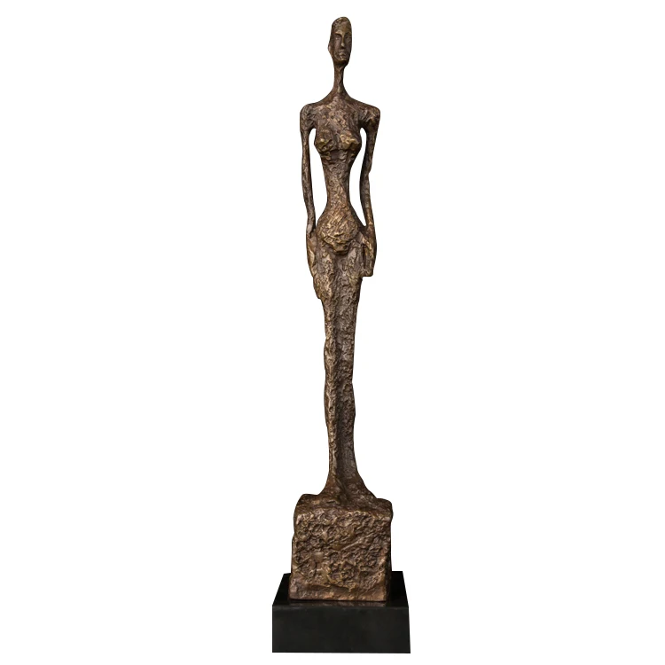 Бронзовая скульптура Giacometti абстрактная статуя ходячих людей Декоративная скульптура - Цвет: AH-DS-329