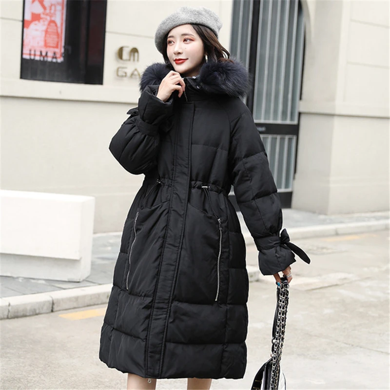 

2019 New Autumn Winter New Hooded Down jacket Women Fashion Casual Loose Thick white duck Down Coat Female Outerwear W150