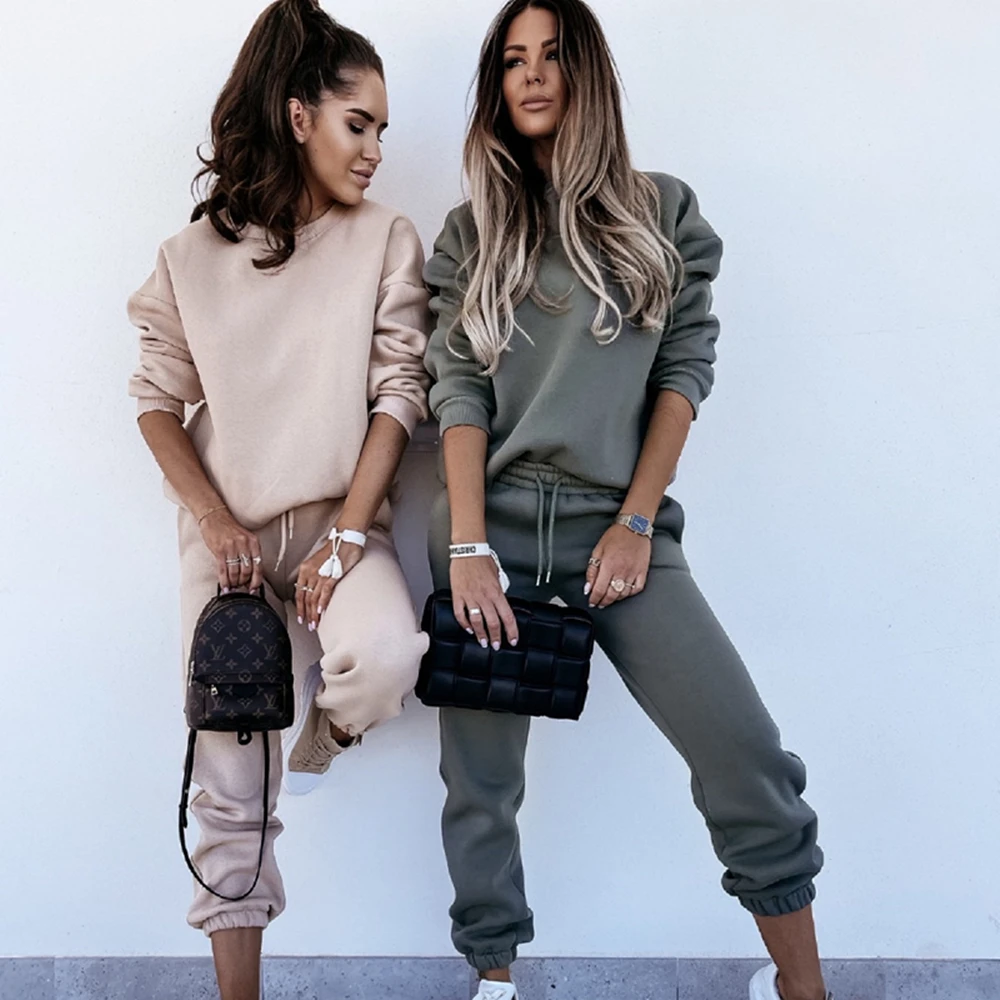 Winter Two Piece Set Tracksuit Suit Sets Casual Women Plus Size Pullovers Pants Sportswear Femme Clothing Chandal Mujer Invierno |