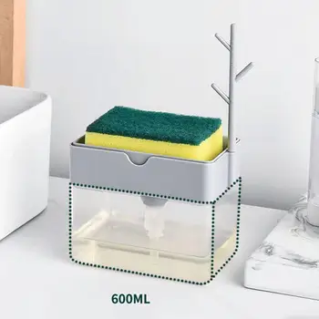 

Kitchen Bathroom Refillable Sink Soap Dispenser Sponge Holder Towel Storage Rack