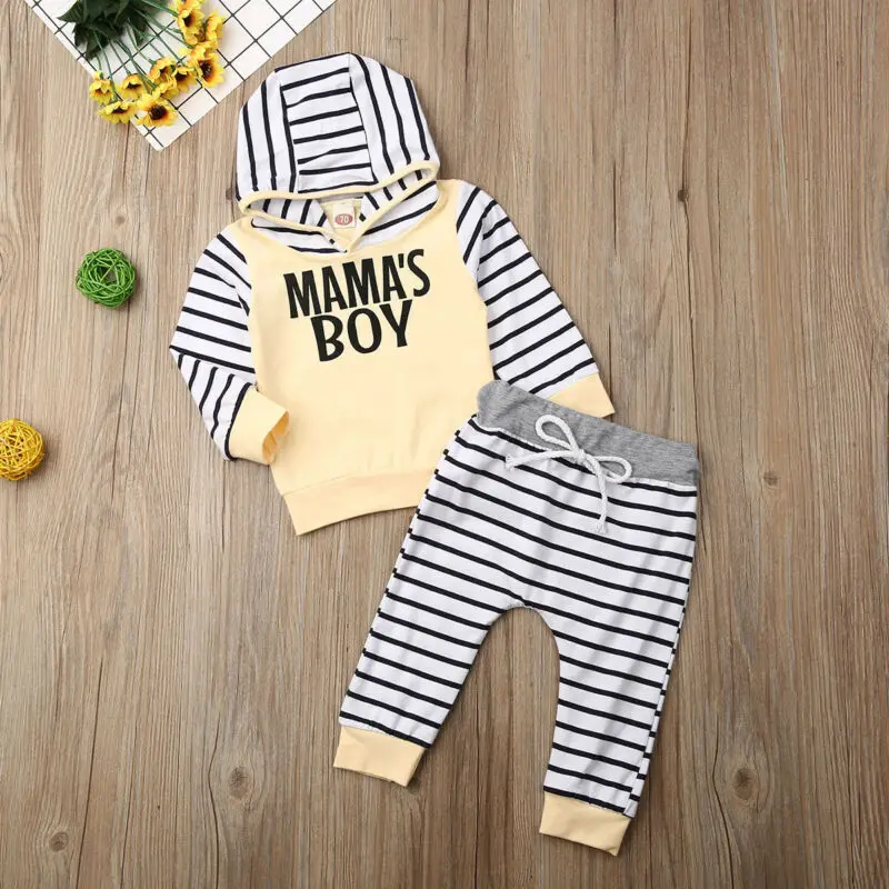  Newborn Baby Boys Hoodie Tracksuit Sweatshirt Top+Pants Trousers Clothes Outfits Set