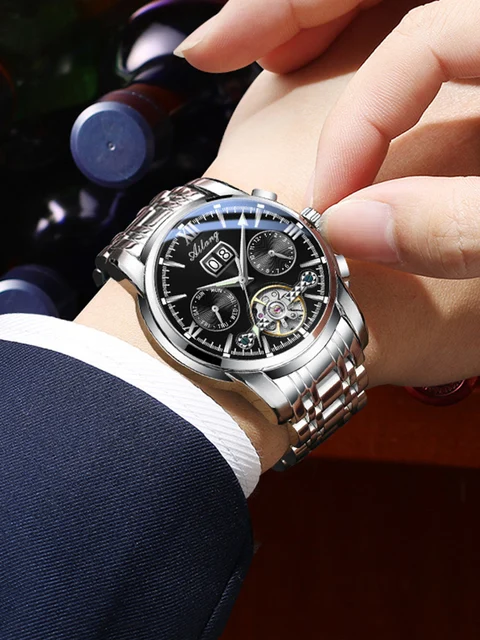 AILANG genuine top watch men's automatic mechanical watch sports hollow business new men's watch 5