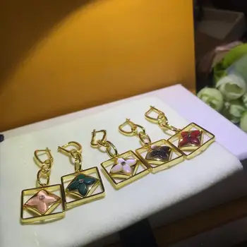 

V square pointed flower ear hanger, colorful world, charming colors, you can choose,