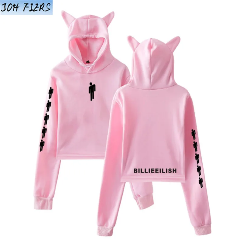 Harajuku Толстовка Billie Eilish, женские толстовки, белая одежда, пуловер, толстовки для девочек-подростков, осенняя теплая уличная одежда - Цвет: pink2