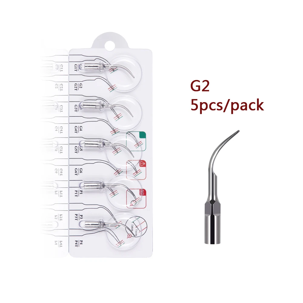 5pcs G2 5 шт./упак. Нержавеющая сталь зубные масштабирования советы по очистке стоматологическая клиника ультразвуковые наконечники Scaler G1-G4 P1 P3 PD1 PD3 GD1-GD4 - Цвет: 5pcs G2