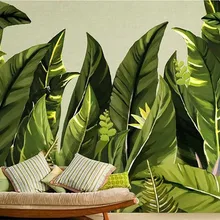 Пользовательские 3D обои китайский стиль абстрактный тропический банановый лист фон стены Высококачественный водонепроницаемый материал