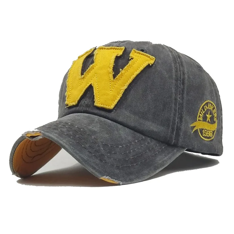 

baseball cap in spring W-letter embroidered duck tongue cap in summer outdoor sunscreen shade quick-selling cap