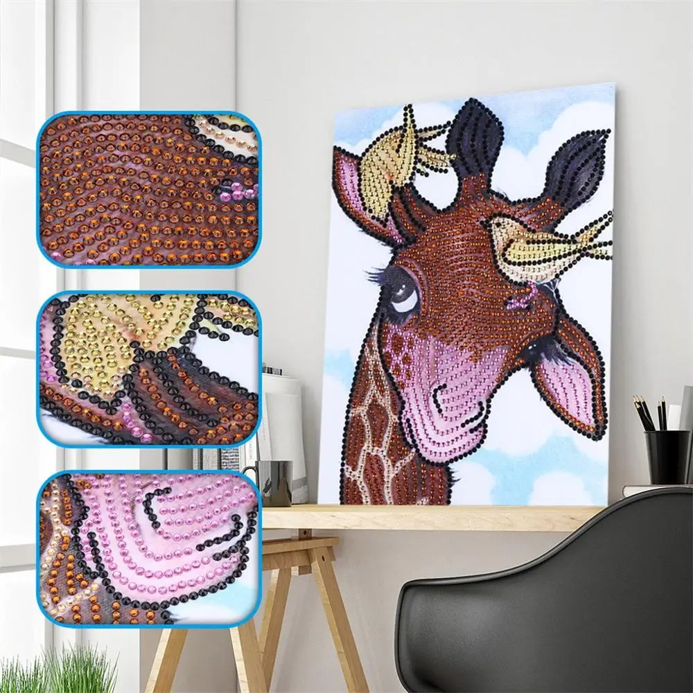 

5D DIY Diamond Paintings Diamond Embroidery Cross Stitch Partial Giraffe Pattern Rhinestone Serial Mosaic Room Decoration Q4