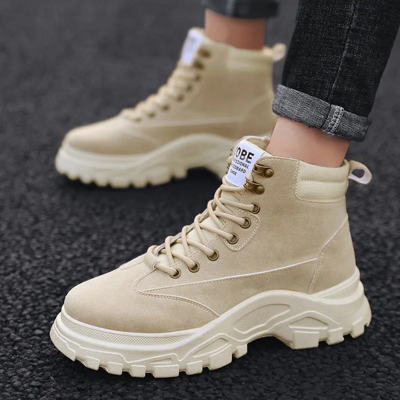 

Autumn And Winter Men Fashion Martin Boots Korean-style Teenager Students Outdoor Work Shoes Trend Leather Boot Men's