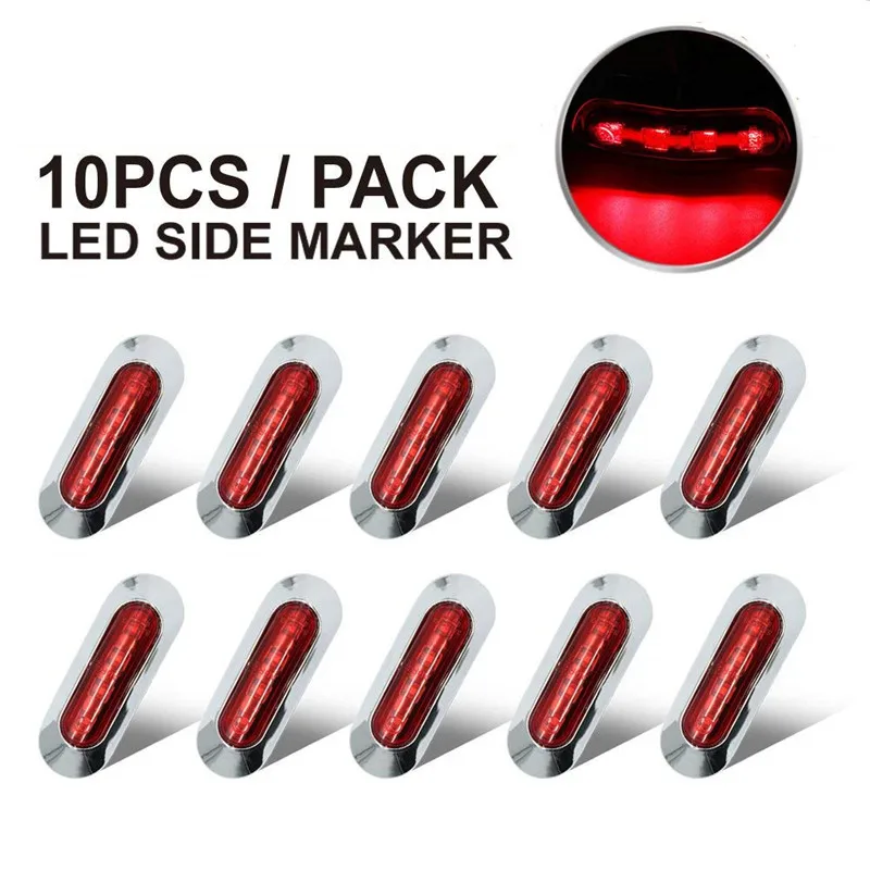 

10PCS Rear Lights Trailer Truck Tuning 10V-30V LED Lamp Side Marker Clearance Indicator Light for Truck Trailer Car Styling