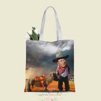 

John Wayne tote bag custom canvas tote bags for women for teacher Birthday Bags Gift Bag personalized gifts