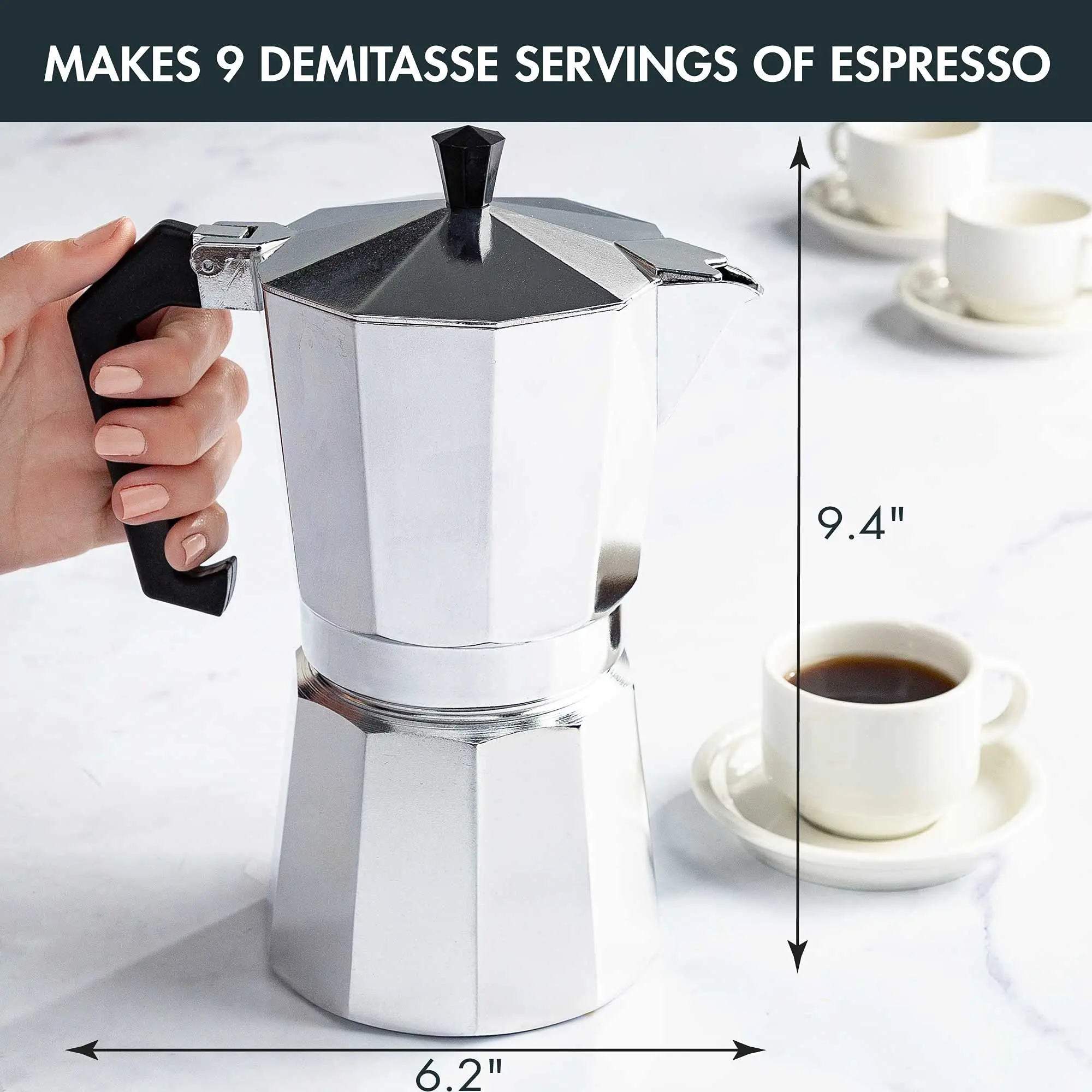 6 tasses/300 ml Moka Pot Espresso Maker vinekraft cuisinière machine à café 