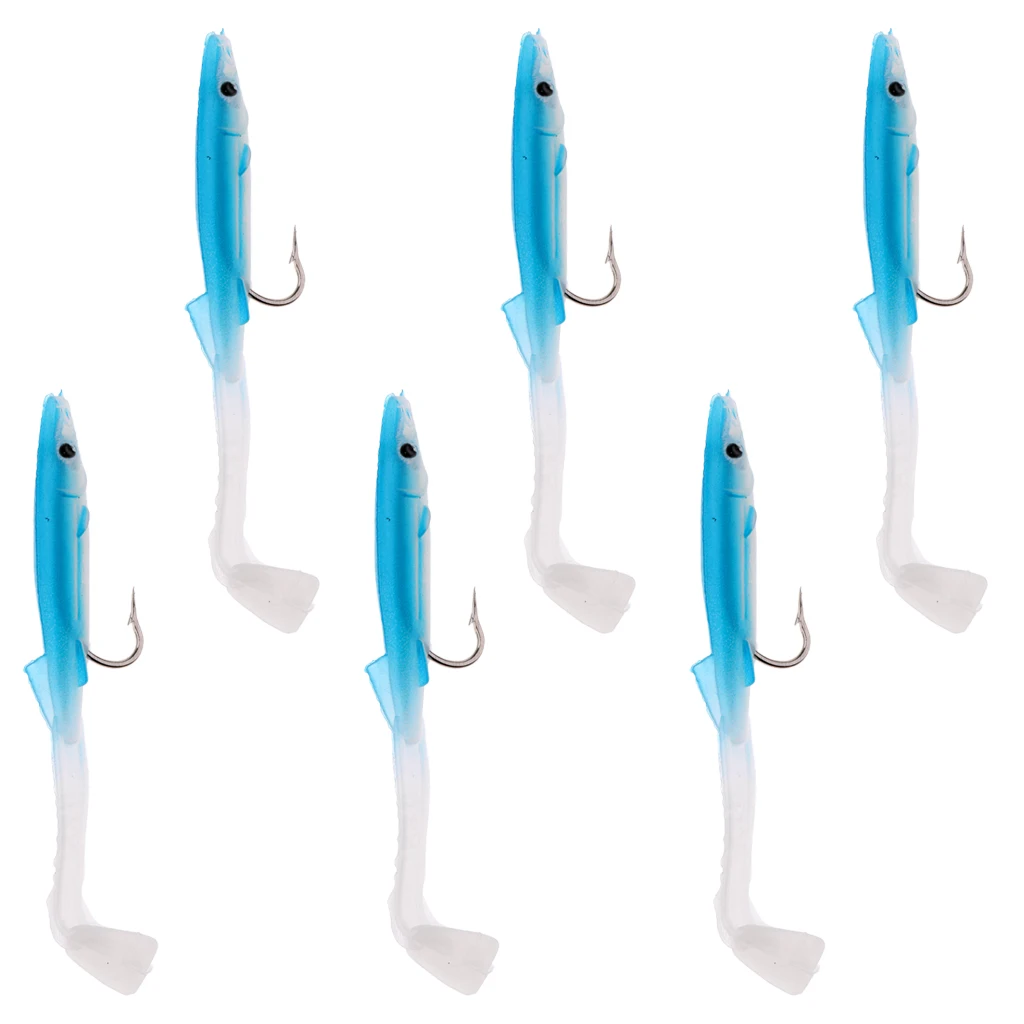 6 Pcs Soft Eel Fishing Lure Artificial Bait Jig Lures with Stainless Steel Hook Bionic Baits Lightweight and Portable Crankbait 6 Pcs Soft Eel Fishing Lure Artificial Bait Jig Lures with Stainless Steel Hook Bionic Baits Lightweight and Portable Crankbait