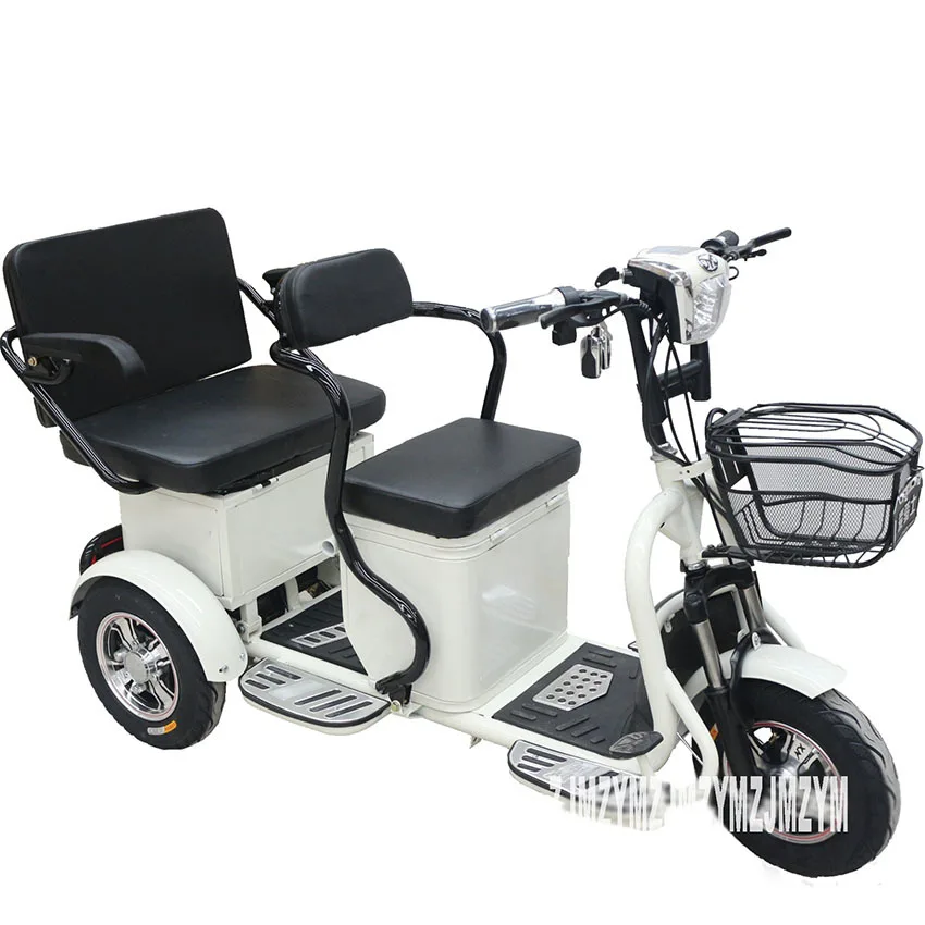 Двухместный Электрический мотоцикл, старый электрический скутер, широкая шина, два сиденья, трехколесный скутер для пожилых людей с ограниченными возможностями, 500 Вт