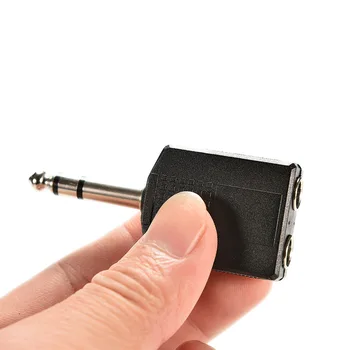 

New 1/4" Stereo Plug Adapter to 2-way 6.35mm Stereo Jack Headphone Y Splitter Audio adapter Use with PC stereo MP3 players
