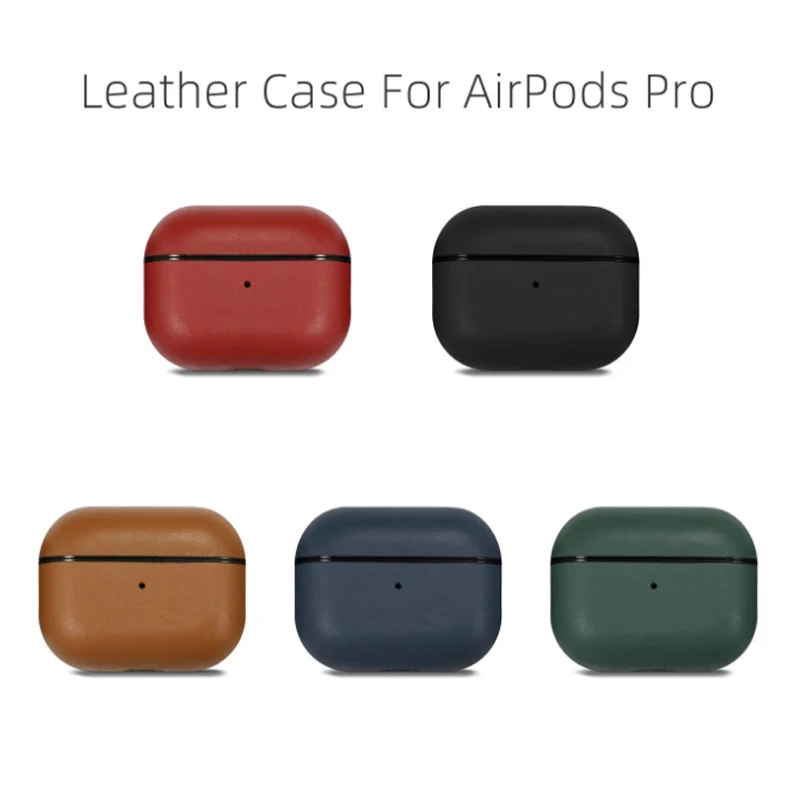 Чехол из натуральной кожи для AirPods Pro противоударный чехол для AirPods 3 коричневый красный синий черный зеленый для Airpods Pro Аксессуары