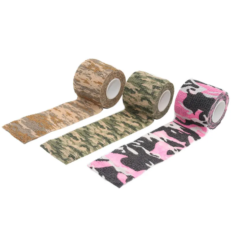 5 X 450CM Self-Adhesive Nonwoven Fabric Elastic Sports Multi-functional Camouflage Bandage Tattoo Handle Bandage Tattoo Tool