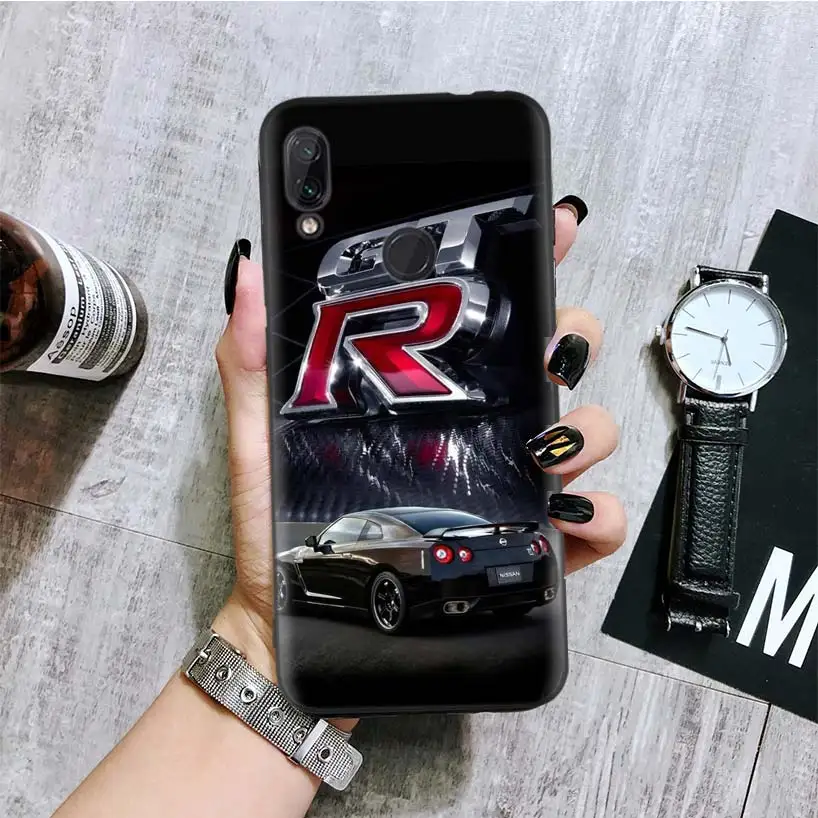 GTR Car Cool Black Cover Phone Case for Xiaomi Redmi Note 8 7 7S 7A 6 S2 GO K20 Pro 6A Mi 6X 5X A1 CC 9 8 Coque