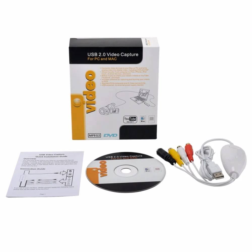  Universale HD USB Video Capture Recorder Converte Analogico Video Audio In Formato Digitale per Fin