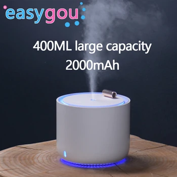 

New Mini USB Air Humidifier Creative 400ML 2000mAh High Capacity Air Humidifier Purify Soothing LED Night Light Mist Maker