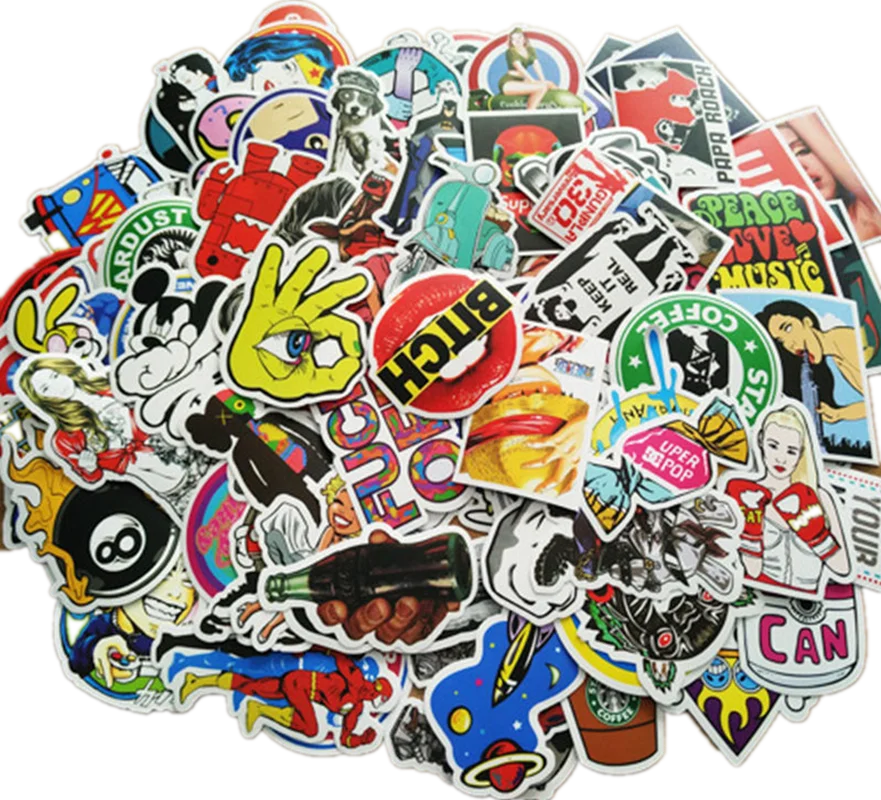 

100pcs Stickers brand Special Offer Waterproof PVC Mixed Cartoon Toy Vsco DIY Stickers for Skate Car Bike Motorcycle Kids