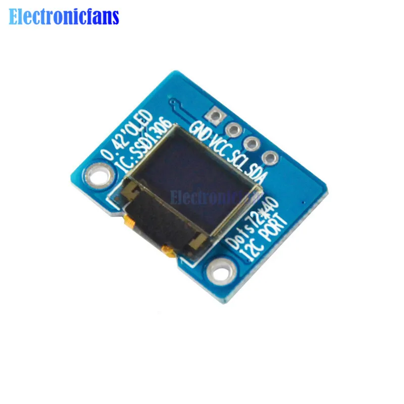 Diymore 0,42 дюймовый OLED дисплей ЖК-модуль 72*40 OLED модуль IIC/SPI интерфейс Белый ЖК-дисплей модуль 16 Pin SSD1306