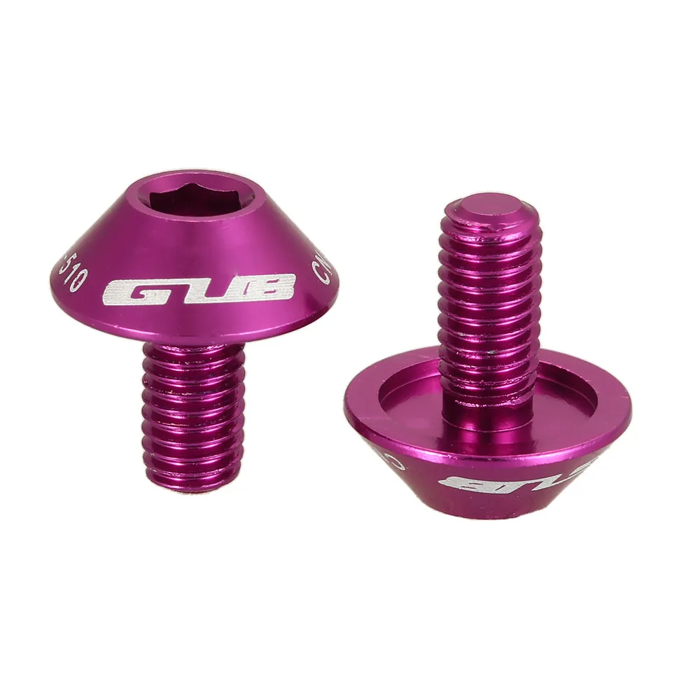 GUB 1 Pair Bike Bottle Cage Screws M5x12mm Lightweight Aluminum Alloy Bottle Holder Bolt for MTB Bike Bicycle Water Bottle Rack - Цвет: Purple