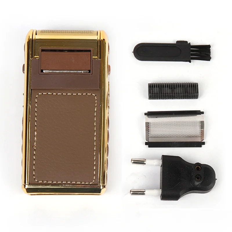 

KEMEI Rechargeable Waterproof 2 in 1 Reciprocating Shaver Leather Shell Shaver with Mirror for Man KM-5500 Mini Electric