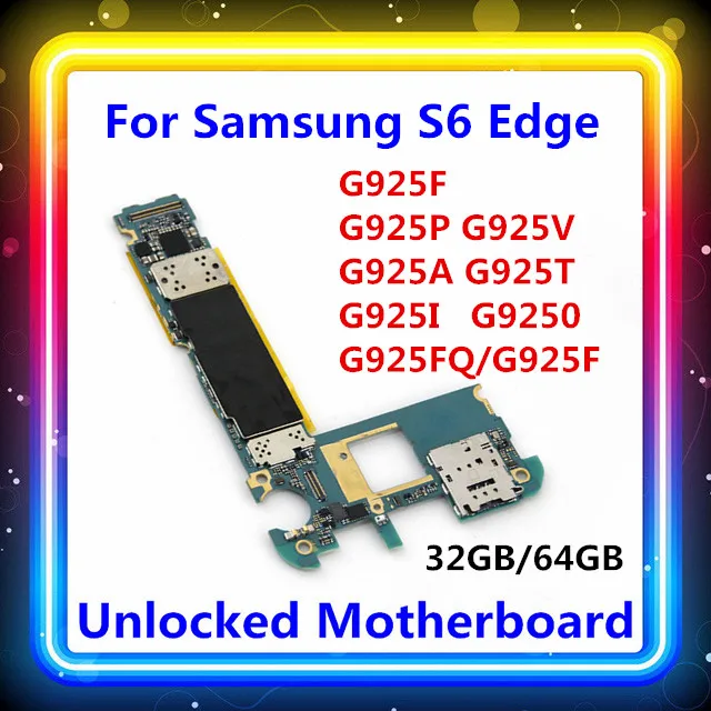 Материнская плата G925F 64 гб/32 гб для Samsung Galaxy S6 Edge G925F/G925P/G925V/G925A/G925T/G925I/G9250/G925FQ материнская LTE|Антенны мобильных
