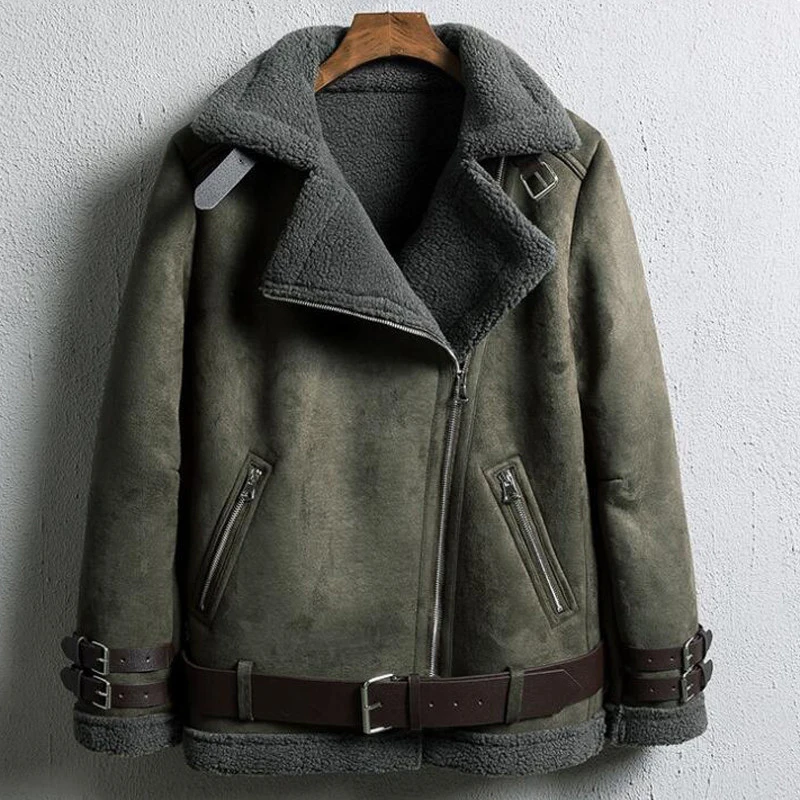 Thick Warm Faux Fur Coats Military European Style Women Overcoats Fake Jacket Automotive Designer Streetwear A069 | Женская одежда