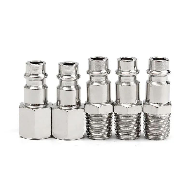 

5Pcs 1/4" BSP Femal/Male Air Line Hose Coupler Connector Quick Release Fittings