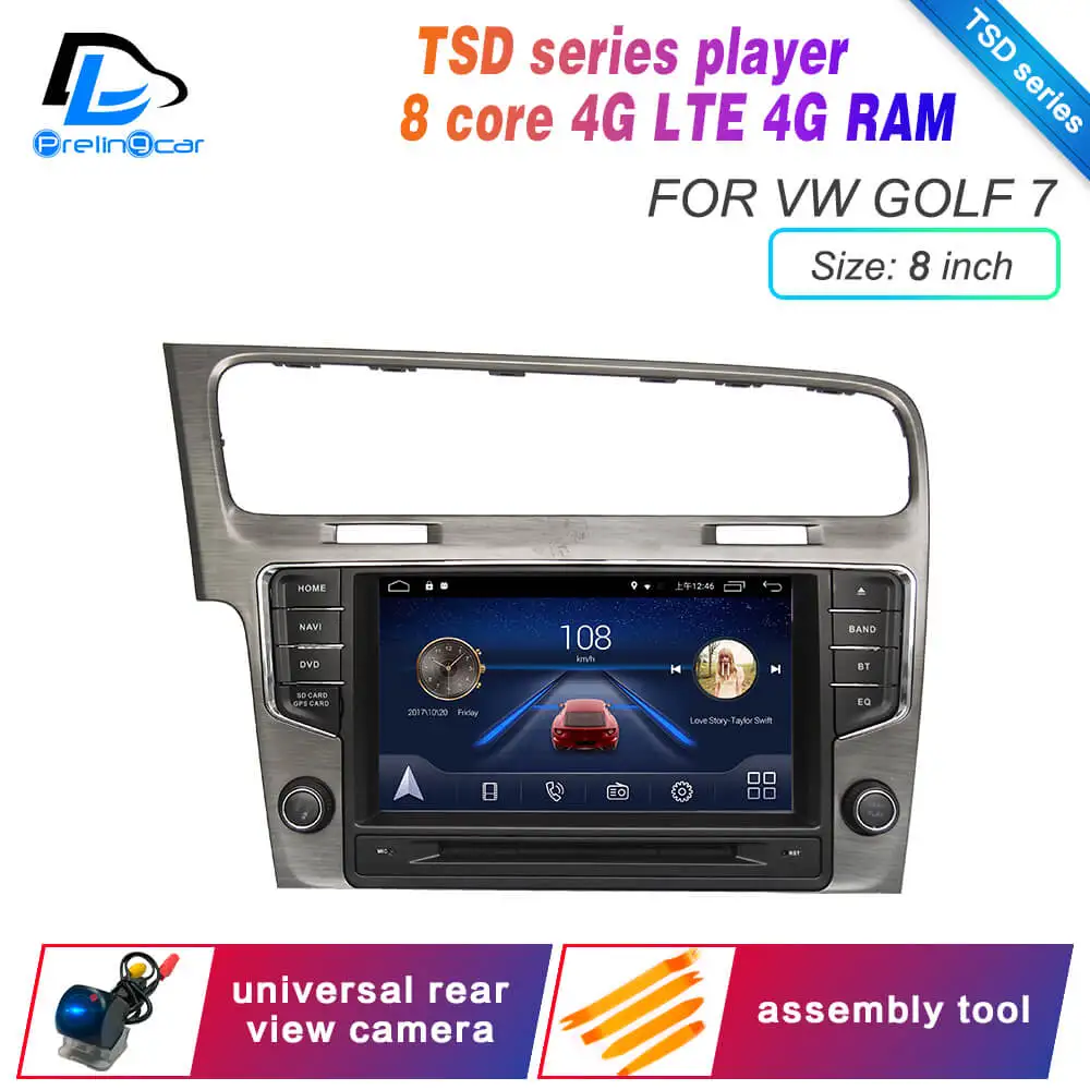 Android 9,0 DSP сабвуфер 4G Lte Мультимедиа gps DVD плеер для Volkswagen Golf 7 автомобильный монитор Радио Стерео навигационная система - Цвет: TSD 8inch  GOLF 7